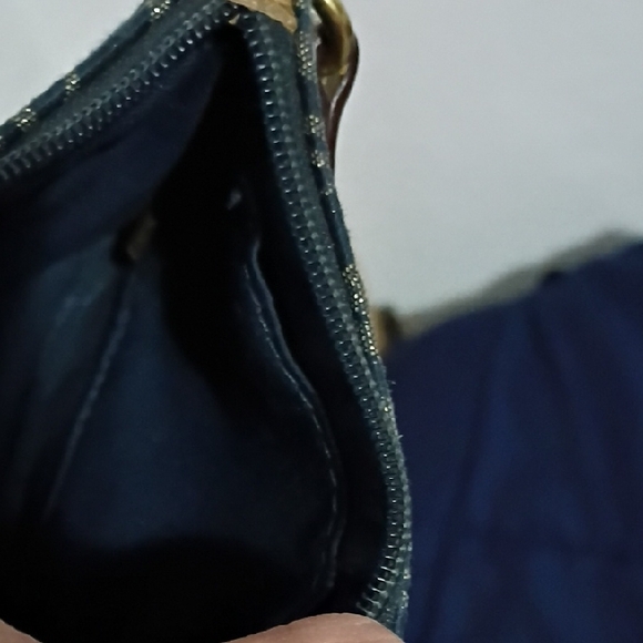 Coach Blue and Gold Wristlet with Heart Detail - Picture 4 of 5